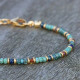 BLUEYES COLLECTION Niche Bohemian Holiday Style Fashionable Stone Beaded Anklet Jewellery Chain-001