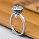 BLUEYES COLLECTION S925 Silver Retro Matte Craftsmanship Six Character Mantra Scripture Ring