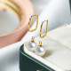 BLUEYES COLLECTION Natural 7.5mm Pearl Bead Women's 18K Gold Earring-003