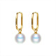 BLUEYES COLLECTION Natural 7.5mm Pearl Bead Women's 18K Gold Earring-003