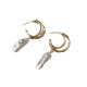 BLUEYES COLLECTION Natural Asymmetrical Baroque-shaped pearls 925 Silver Post 14K Earring-004